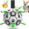 Dog Soccer Balls Toy with Bell Inside, Outdoor Interactive Tug of War Toy for Small and Medium Dogs
