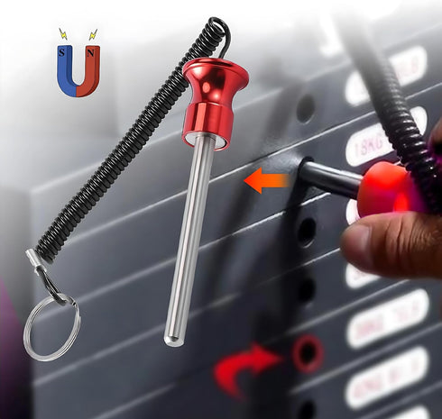 Weight Stack Pin,Universal Magnetic Weight Pin with Pull Rope Strength Training Equipment for Commercial Gym or Home Gym | Pin Insert | Heavy Duty | Health Club Grade Steel Gym Accessories (Red)