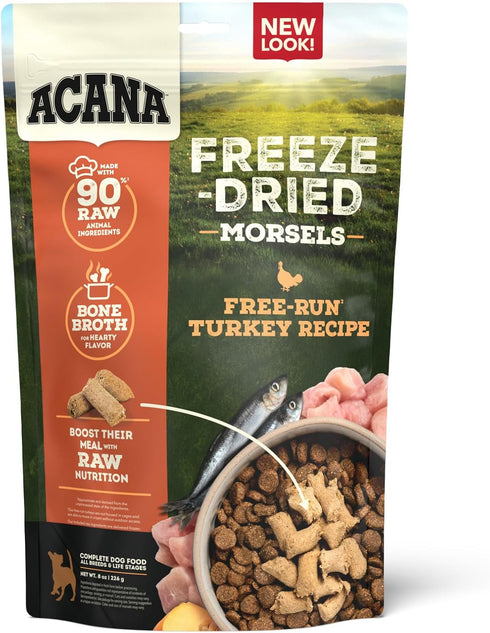 ACANA Freeze Dried Dog Food Meal & Topper, Grain Free, High Protein Turkey Recipe, 8 oz