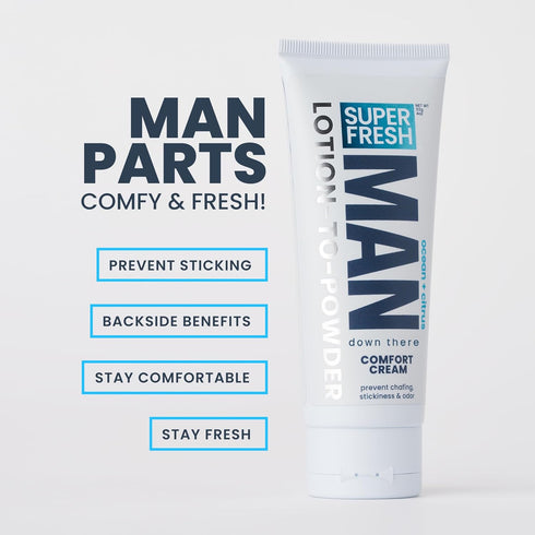 4 oz Pack Super Fresh Ball Deodorant Powder Lotion Comfort Cream for Man Parts Groin Butt and Body Hygiene Controls