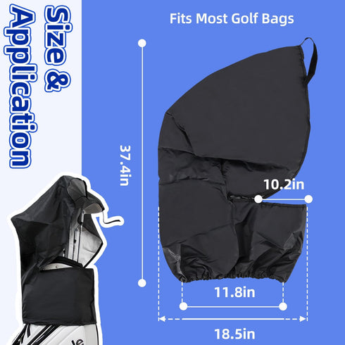 Upgrade Golf Bag Rain Hood - Waterproof Cover for Golf Club Bags, Fits Almost All Golfbags or Carry Cart