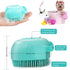 Pet Bath Scrubber Brush, Dog Grooming Massage Shampoo Brush with Soap Dispenser, Soft Silicone Bristle (Blue)