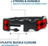Buckle-Down Plastic Clip Collar - Buffalo Plaid Black/Red - 1" Wide, Fits 15-26" Neck - Large