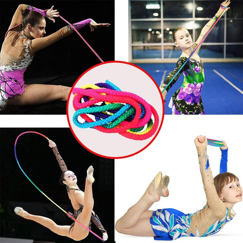 Gymnastics Sports Rope, 2.8m Arts Training Jumps Rope, Rhythmic Gymnastics Equipment, Solid Colorful Rope