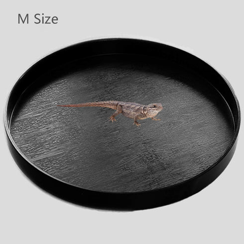 M Black Reptile Water Food Dish Bowl, Turtle Feeder Container