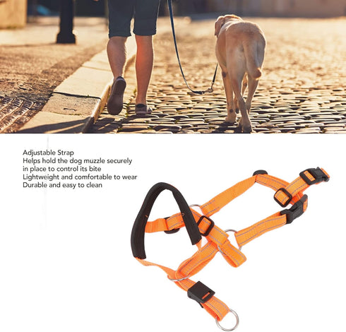 Dog Head Collar Dog Head Halter Collars Headcollars with Safety Strap, Pet Headcollar Stops Pets from Pulling for Outdoor Walk (L)