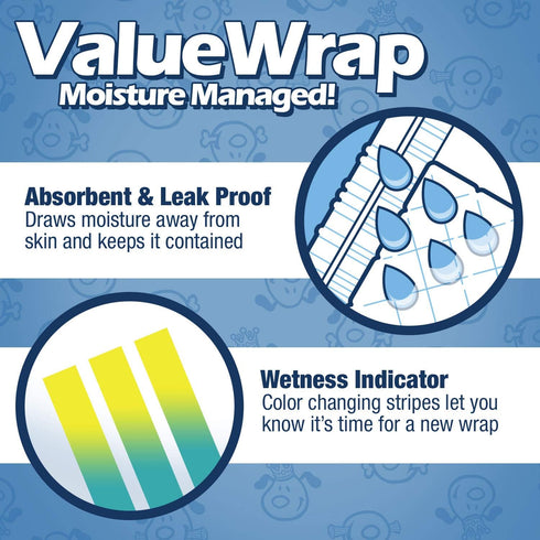 1-Tab 72 Count Male Wraps, Disposable Dog Diapers, Large, Lavender, - Snag-Free Fastener, Leak Protection, Wetness