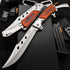 MADSABRE Tactical Folding Knife with Sheath, 12.7-in Long Blade, Rosewood Handle, Outdoor Pocket EDC Hunting Tool