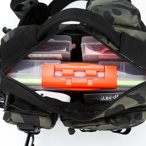 Fishing Tackle Bag - Tactical Sling Storage Bag, Lightweight Backpack for Fishing Hiking Hunting Camping