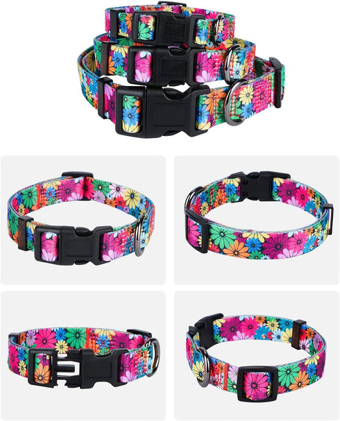 Rhea Rose Dog Collar for Small Dogs, Floral Pattern for Girl and Boy Dogs