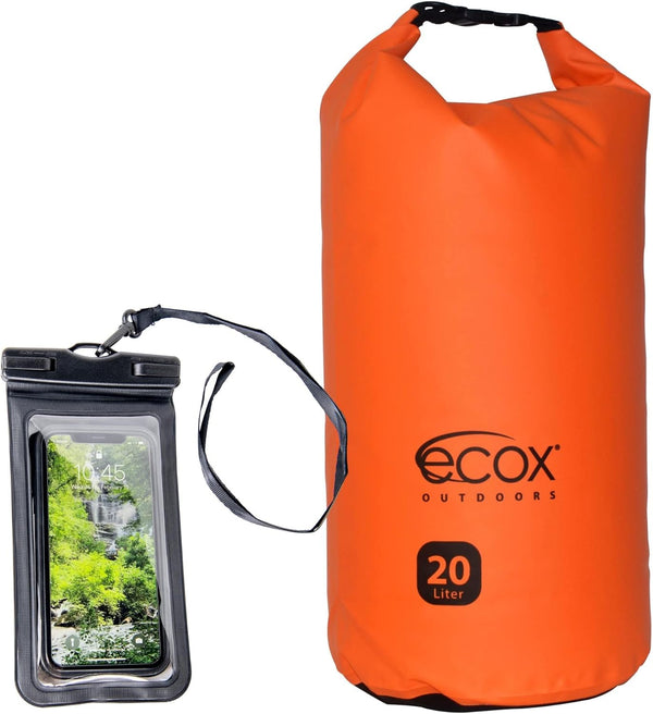 Outdoors Waterproof Dry Bag for Activities, High Grade 500D PVC Construction, Includes Waterproof Phone Case