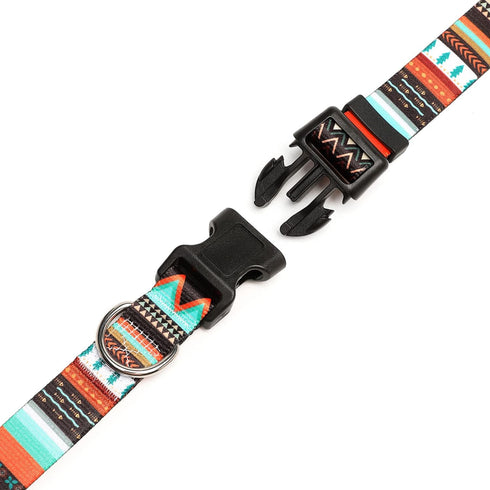 Adjustable Dog Collar with Special Design Patterns, Soft Durable Nylon Pet Collar for Small Medium Large Dogs (S,