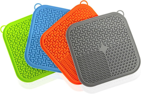 Dog Lick Mat - Slow Feeder Licking Mat with Suction Cups, Non-Slip Pad for Feeding and Training (Green)