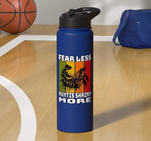 Mantis Shrimp Motif Men Women Mantis Shrimp Retro Mantis Shrimp Stainless Steel Insulated Water Bottle