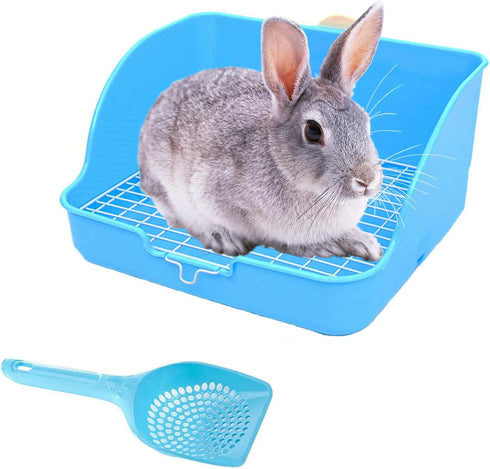 Hamiledyi Small Animal Rabbit Litter Toilet,Plastic Square Cage Box Rat Potty Trainer