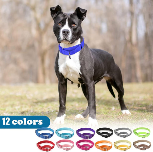 Cunno 12 Pcs Reflective Martingale Collar for Medium Dogs, Adjustable Nylon Pet Collar, Prevent Slipping Out, 12 Colors