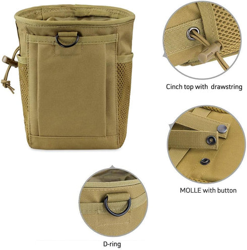 LIVANS Tactical Molle Dump Pouch - Magazine Recovery Pouch, Adjustable Military Holster Bag for Airsoft Paintball