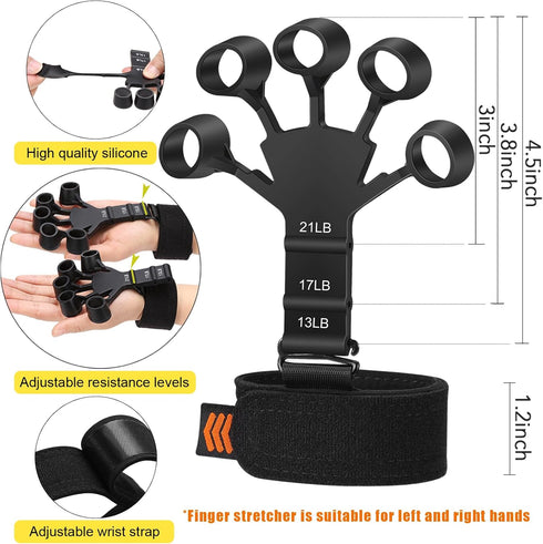 Grip Strength Trainer - Hand Grip Strengthener, Finger Exerciser, Forearm Workout Ring for Muscle Building and Recovery