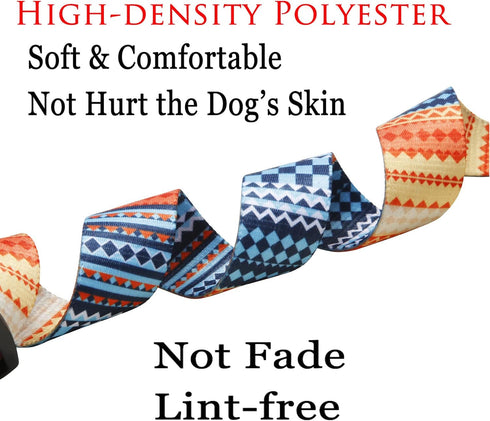 Adjustable Dog Collar with Bohemia Floral Tribal Patterns - Soft Ethnic Style for Small Medium Large Dogs (Bohemian