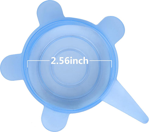 SLSON 6 Pack Stretchable Pet Food Can Cover, Universal Size Silicone Lids for Dog and Cat Food Can, Blue