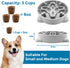 Slow Feeder Dog Bowls Durable Dog Puzzle Feeder Non Slip Dog Food Dish Bloat Stop Dog Food Bowls for Small Medium Dogs, 3 Cups, BPA Free, Grey
