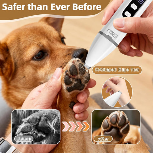 4 1 Trimmer 2-Speed ETACCU in Dog Clippers Grooming Kit with LED Display, Cordless Dog Quiet Hair for Paw Nail Grinder