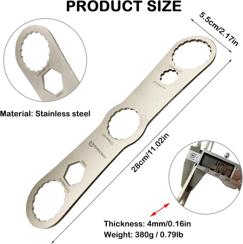 Multi-function Bottom Bracket Wrench, Suitable for BB Wrench in 39 40.5 44mm Outer Diameter, 16 Notch