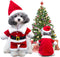QETRABONE Small Santa Dog Cat Costume, Xmas Party Outfit, Red Santa Claus Hat & Scarf, X-Large