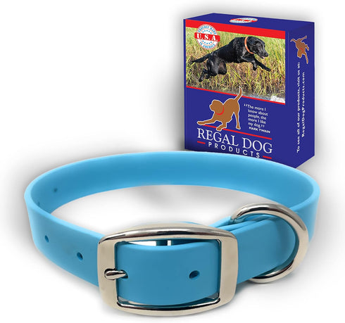 Regal Dog Products Large Light Green Dog Collar, Heavy Duty Double Buckle & D Ring, Adjustable Biothane Collar
