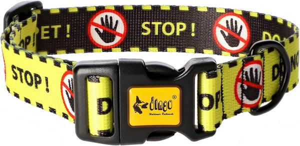 Dingo Do Not Pet Dog Collar for Puppies, Training, Working, Service, Emotional Support, Yellow, M, 15360