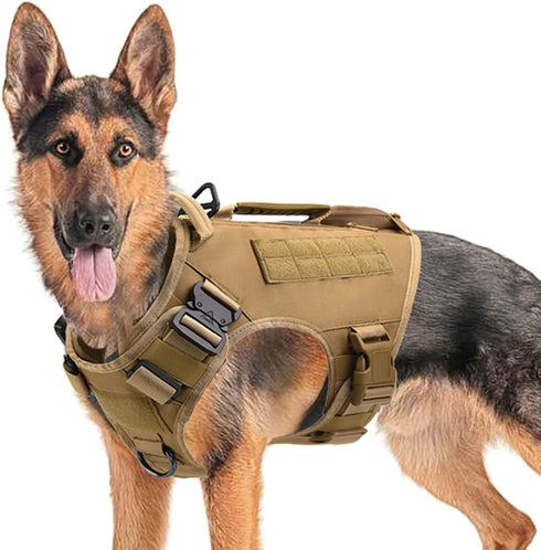Tactical Dog Harness for Medium and Large Dogs - No Pull Adjustable Vest for Training, Hunting, Walking with Handle