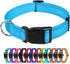 TagME Adjustable Reflective Nylon Dog Collars, Classic Dog Collar with Quick Release Buckle for Large Dogs, Sky Blue,