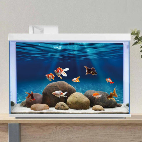 AWERT 30x18 inches Ocean Floor Aquarium Background, Undersea Theme Fish Tank Background.
