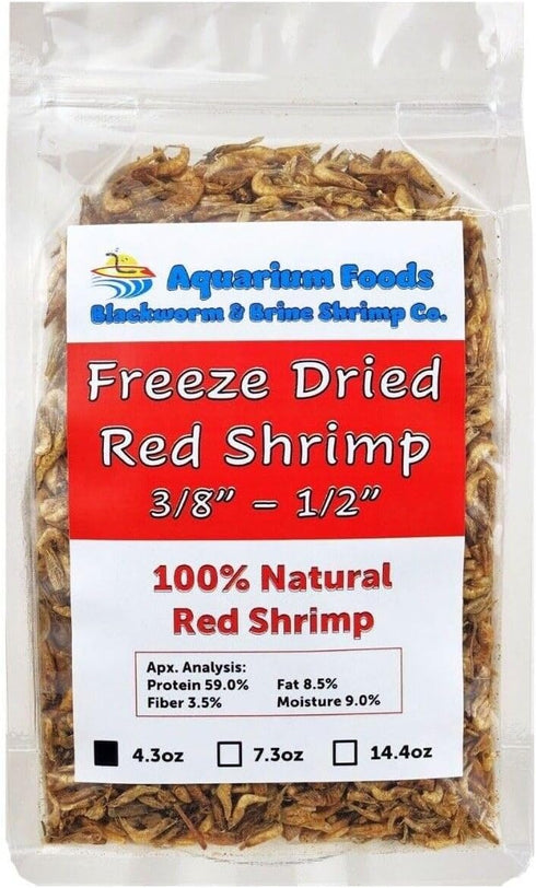 Aquatic Foods Inc. 3/8" 1/2" Rodents4.3oz Red Shrimp, to Floating Freeze Dried Red Shrimp for All Tropical Fish