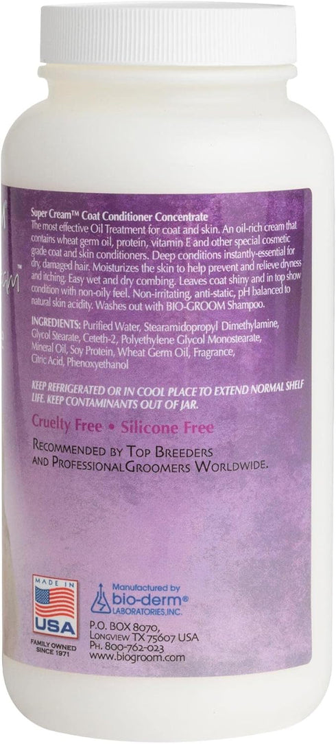 Bio-groom Super Cream Dog Conditioner, Concentrated Coat Conditioner for Sensitive Skin, 16 fl oz 1-Pack, Made in USA