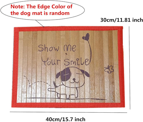 Pet Dog Bamboo Pad, Summer Portable Washable Mat with Cartoon Pattern, Cool Bed Sleeping Mattress for Dogs