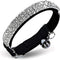 CHUKCHI Soft Velvet Adjustable Cat Collar with Bling Diamante and Bells, 11 inch for Small Dogs & Cats (Black)