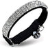 CHUKCHI Soft Velvet Adjustable Cat Collar with Bling Diamante and Bells, 11 inch for Small Dogs & Cats (Black)