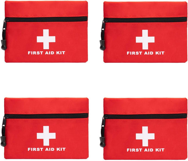 Red Emergency Pouch | Small Travel Rescue Pouch for Car, Home, Office, Kitchen, Outdoors | Empty First Aid Bag (6.3x4.3