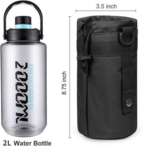 Gogoku 3 Pack Molle Pouch Combo - Tactical Water Bottle Pouch Holder, Compact Utility Waist Bag Pack