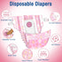 Hole(Pink,12M) Pet Soft Dog Diapers Female, Disposable Female Dog Diaper, Doggie Diapers for Cat Puppy with Adjustable