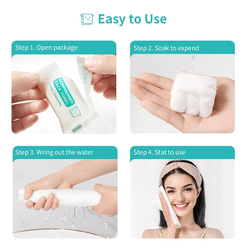 28 15''x10'' Disposable Face Towels PCS Larger Thicker Compressed Towels Magic Washcloths Coin Tissue Reusable