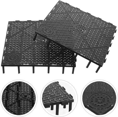 POPETPOP 20pc Fish Tank Bottom Filter Plate - Sand Gravel Filter Board PVC Splicing Clapboard (Black)
