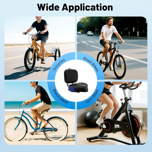 YDOOLNG 220lbs Commuter 9.84 11.81in Bike Seat with Backrest, Bicycle Seat with Adjustable Height Bike Saddle