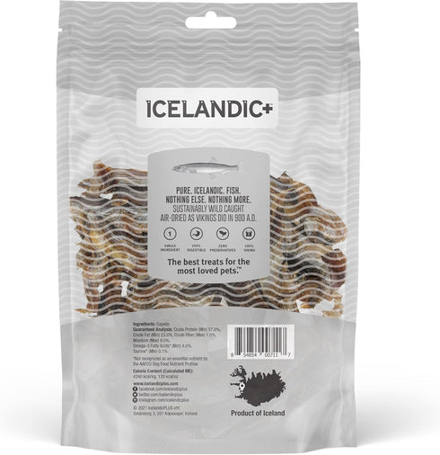 Icelandic+ Plus Capelin Whole Fish & Pieces Dog Treat 2.5-oz Bag