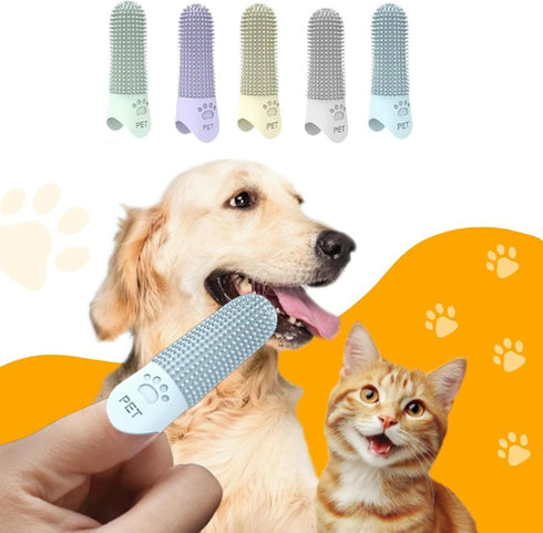 Generic 360 2-Pack) Silicone Finger Toothbrush for Dogs & Cats - Oral Care, Breath Freshening, Tartar & Stain Removal