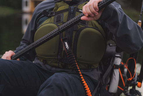 Pelican Paddle Leash and Fishing Rod Leash - Stretchable Coiled Holder for Kayak and SUP Paddles Accessories