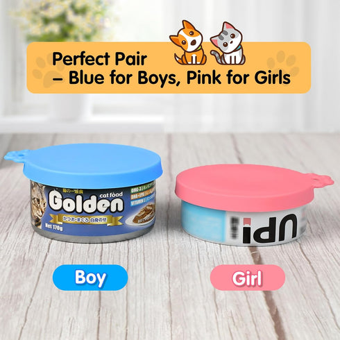 Lydia's Deal 4 Pack Universal Pet Food Can Covers, Silicone Lids for Dog and Cat Cans, Multicolor