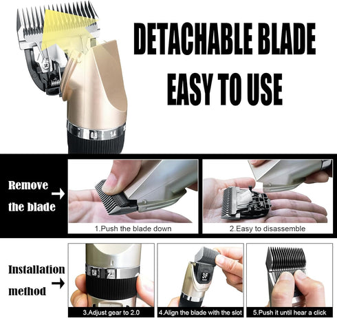 2 Pack Dog Grooming Replacement Blades - Compatible with ONEISALL Low Noise Dog Clipper, Stainless Steel (Size 3F