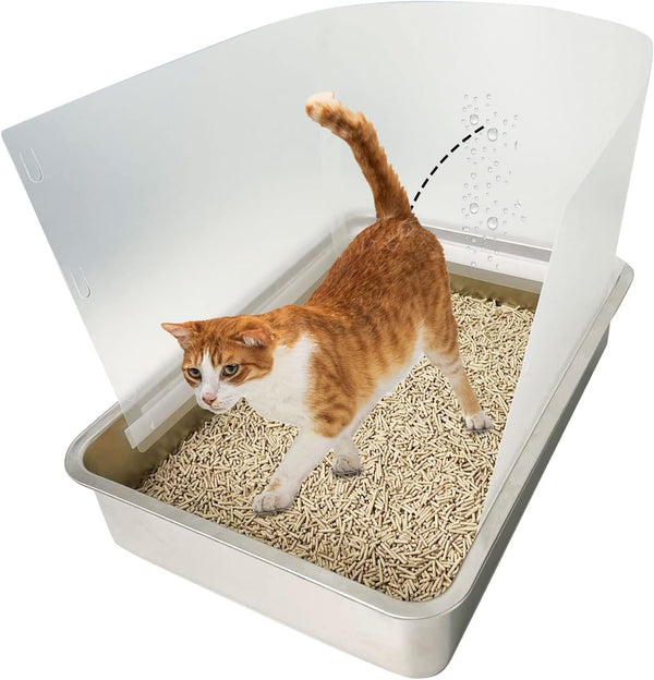 3 Pcs Connectable Cat Litter Box Pee Shields, High Side Anti-Splashing Litter Pan Shield, Medium